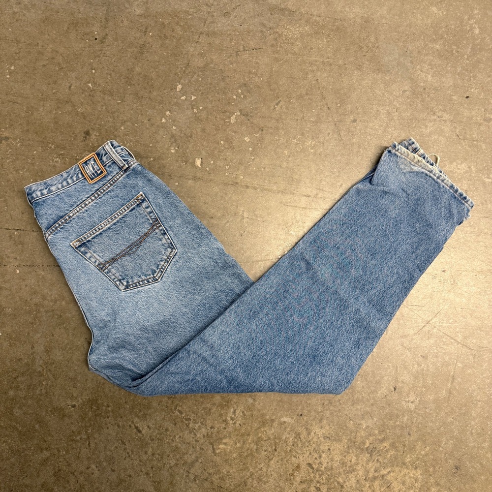 Old Rye Mens Loose Fit Jeans 35x34 Medium Wash Blue Denim Relaxed Straight Leg
